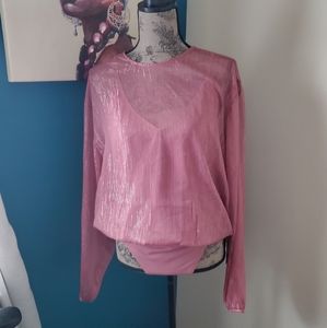 Express mauve and gold top/bodysuit sz L